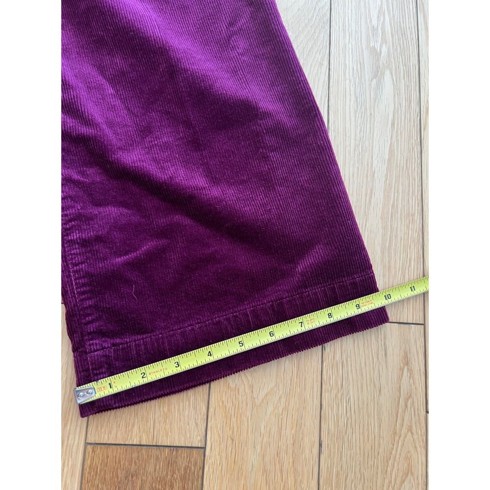 NEW Anthropologie Maeve The Colette Cropped Wide Leg Corduroy Pants Magenta 26 - Picture 7 of 9